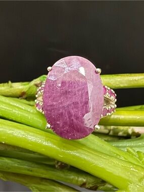 925 Silver Natural Ruby Gemstone Cocktail Ring Size 7.5